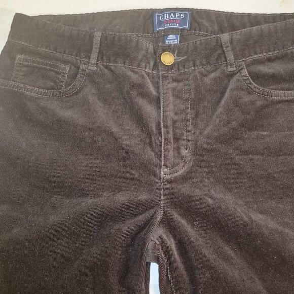 Chaps Denim Petite Corduroy Pants, Dark Brown in size 12P - Picture 3 of 12